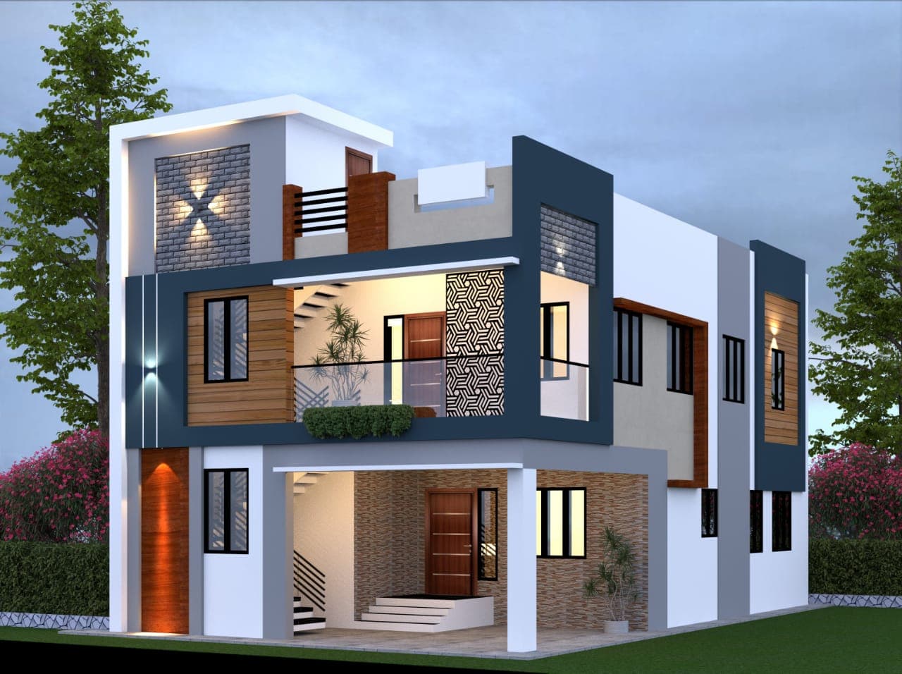 ELEVATION (FRONT & SIDE VIEW)